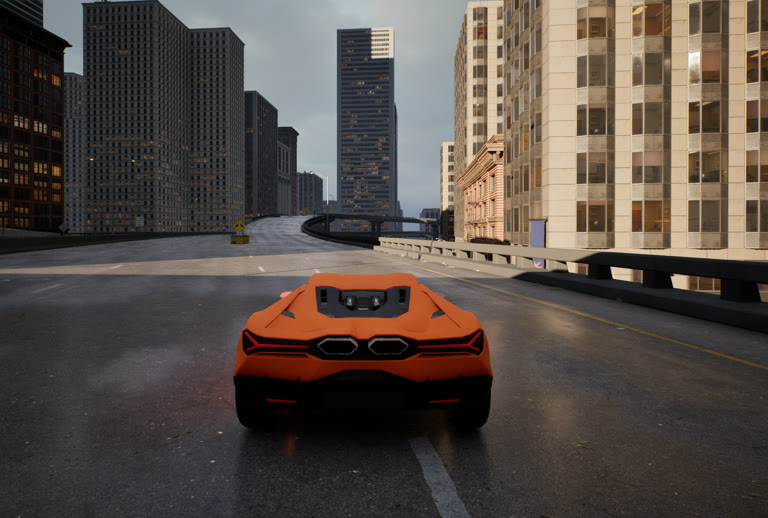 City Car Racing in the FPVSIM desktop simulator