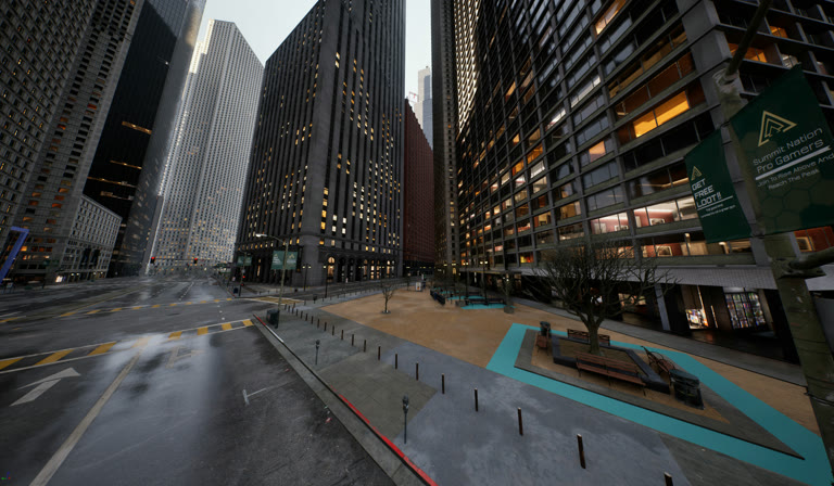 City in the FPVSIM desktop simulator
