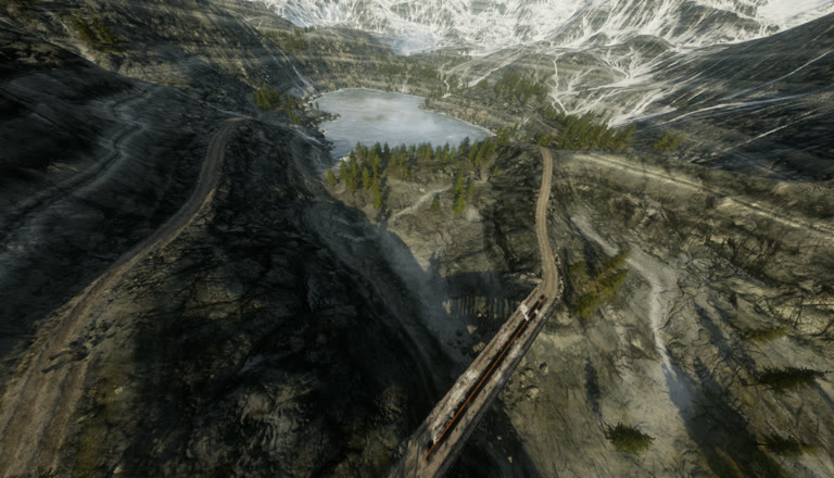 Frozen Lake in the FPVSIM desktop simulator
